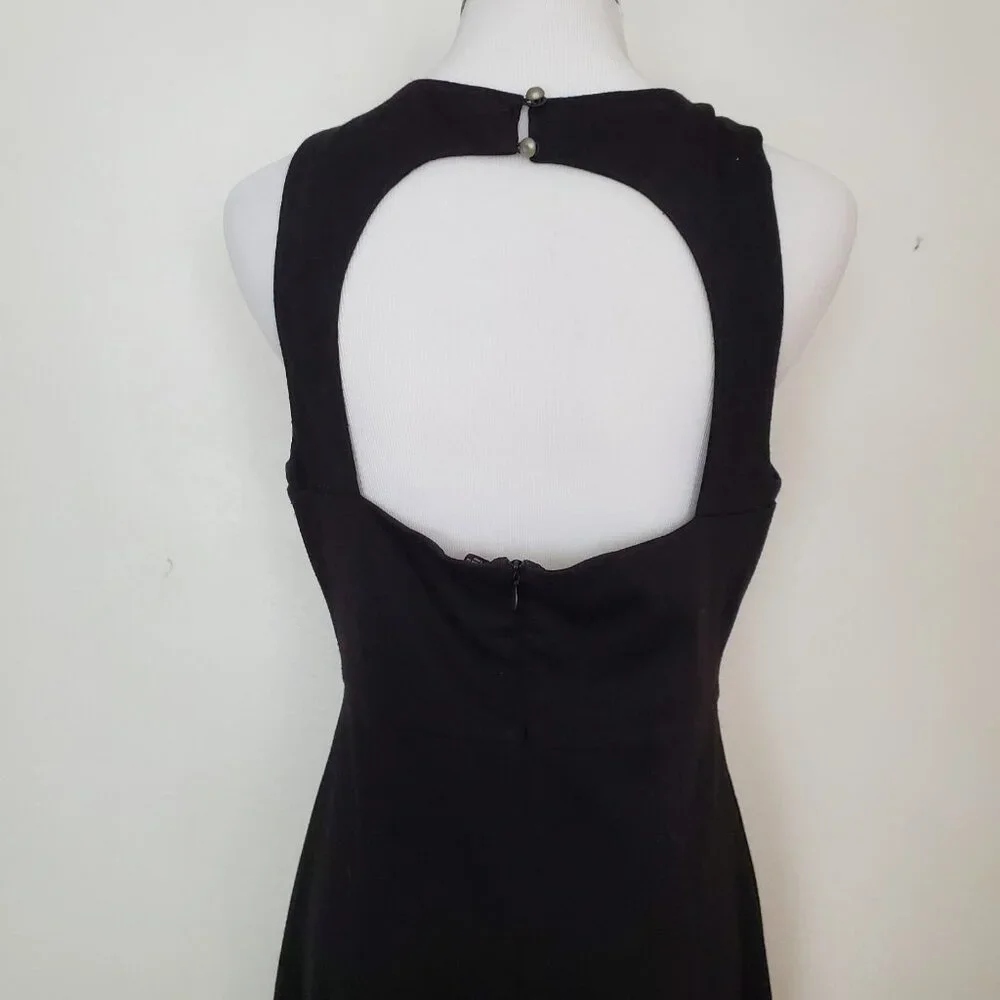 Design Lab Black Sleeveless Dress Large Geometric Tribal Print Partial Open Back - Picture 5 of 11